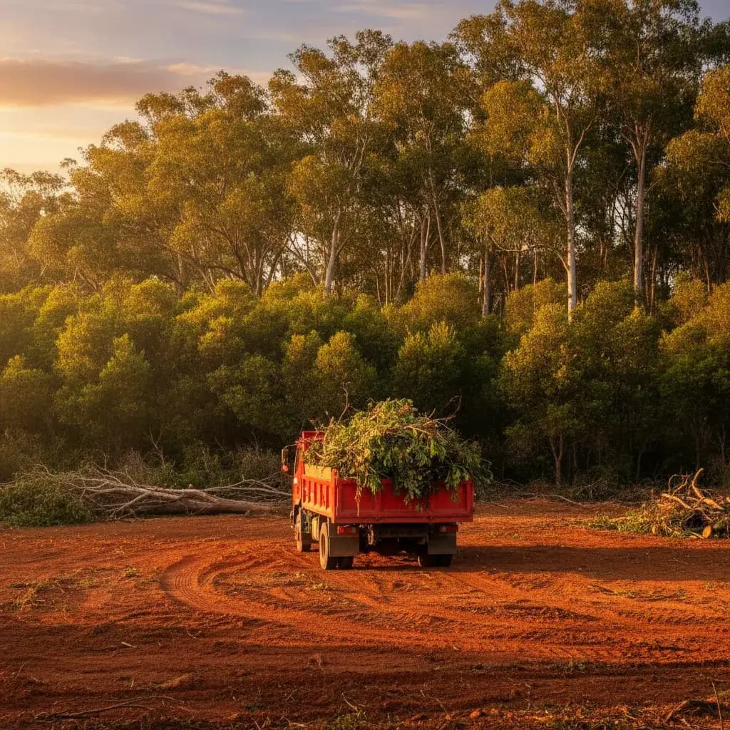 Tipper truck on a cleared rural site, Mid North Coast NSW